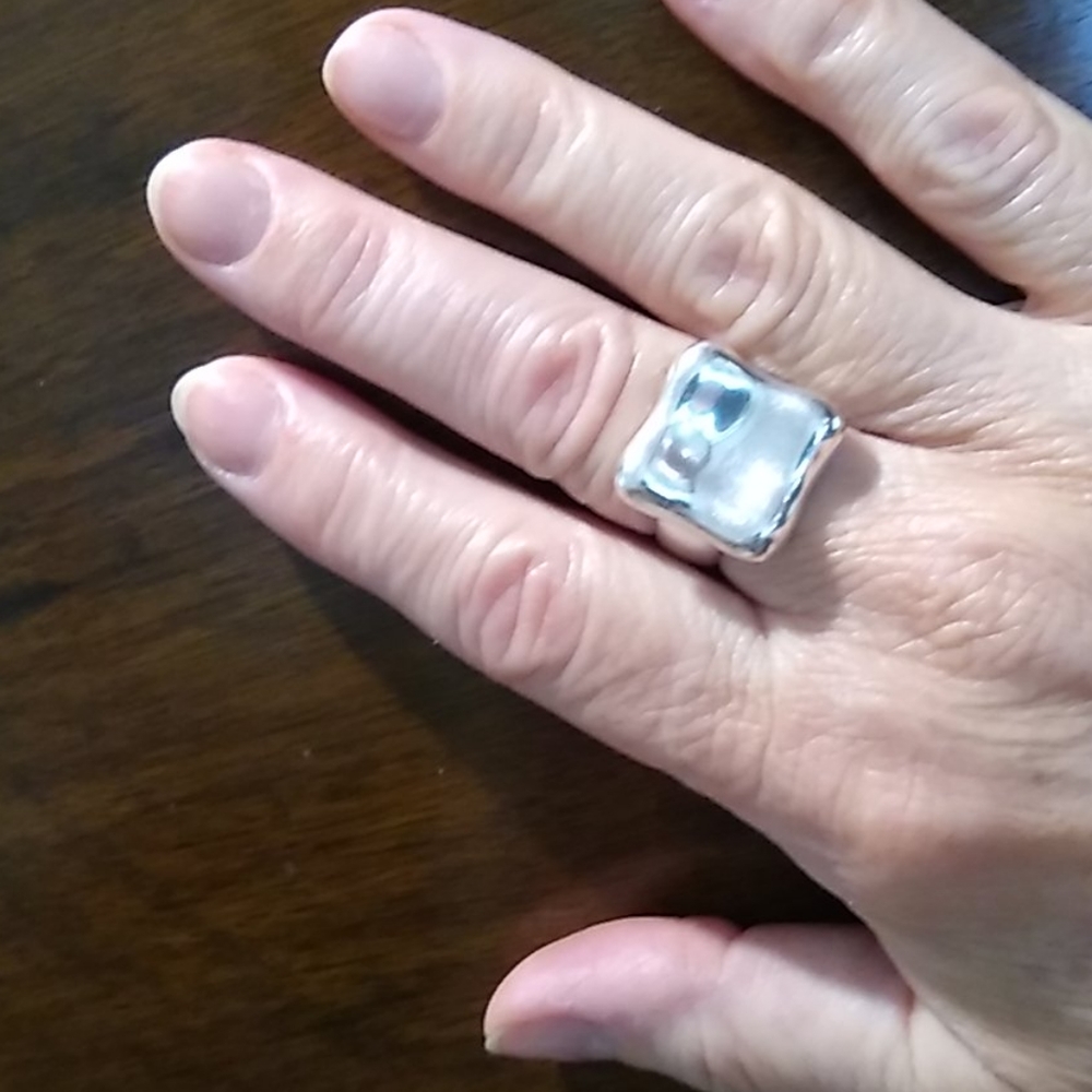 Sterling Silver Bold Square Ring - image 3